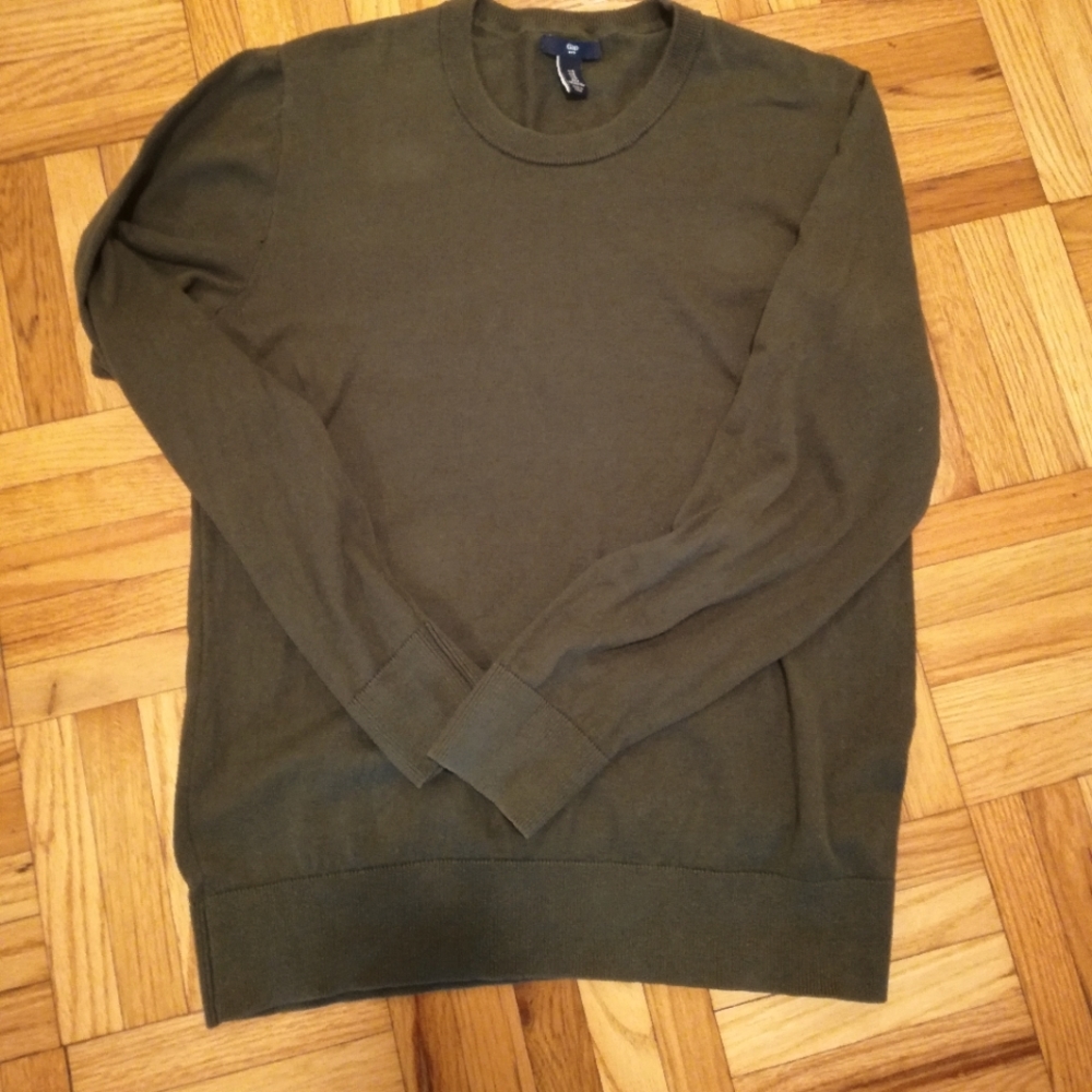 Dark Green Gap sweater crew neck M 100% cotton